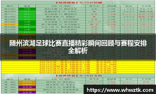 随州滨湖足球比赛直播精彩瞬间回顾与赛程安排全解析